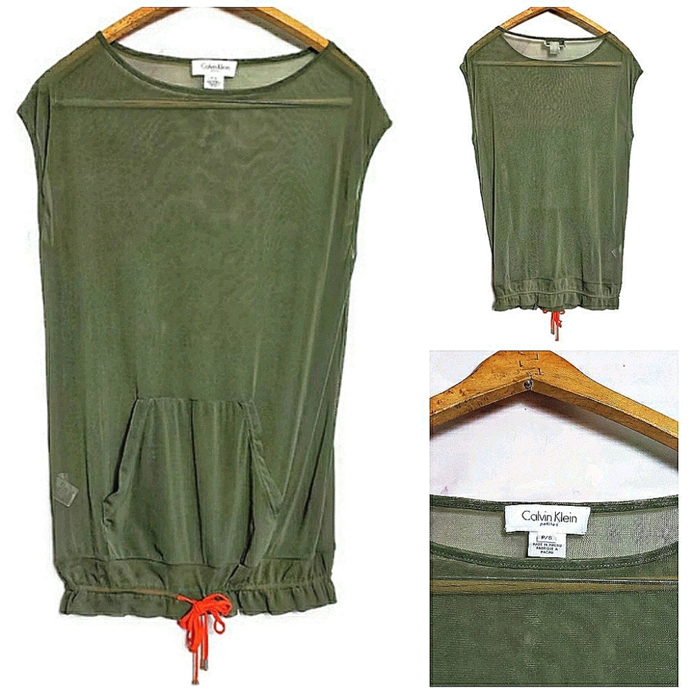 Calvin Klein SHEER Mesh Sleeveless Top Sma…